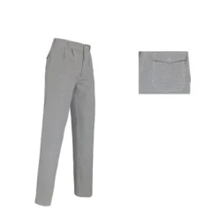 Bakkersbroek Poly./Katoen blauw/wit pepita, maat 58**