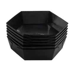 Bakvorm Karton Zeshoek Zwart 7,2x4cm (per stuk)