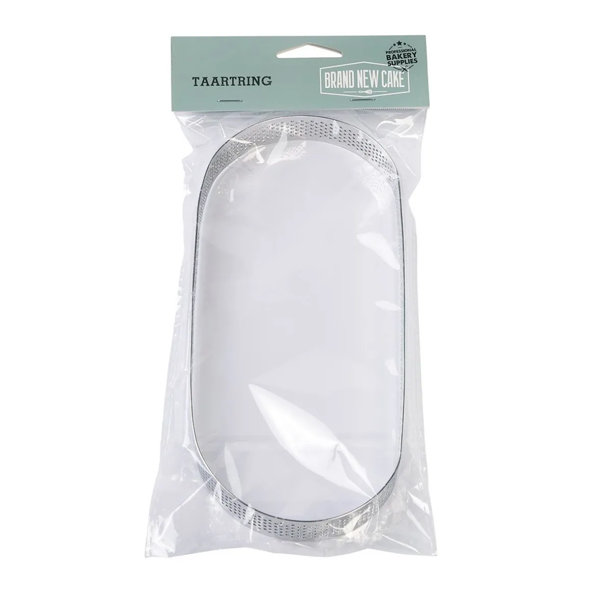 BrandNewCake Taartring RVS Ovaal Geperforeerd 22,5x9x2cm