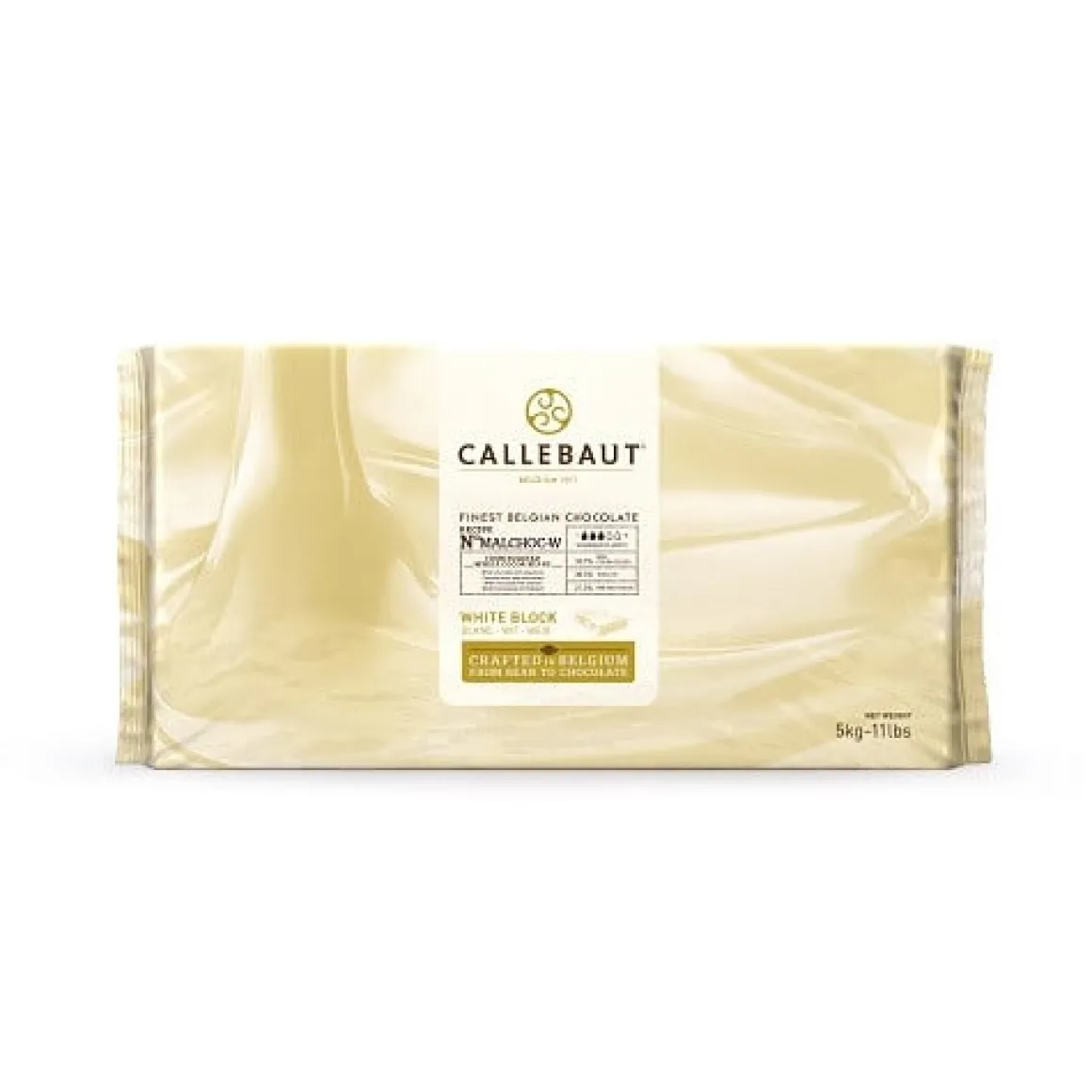 Callebaut Chocoladeblok Wit 5kg (zonder suiker)