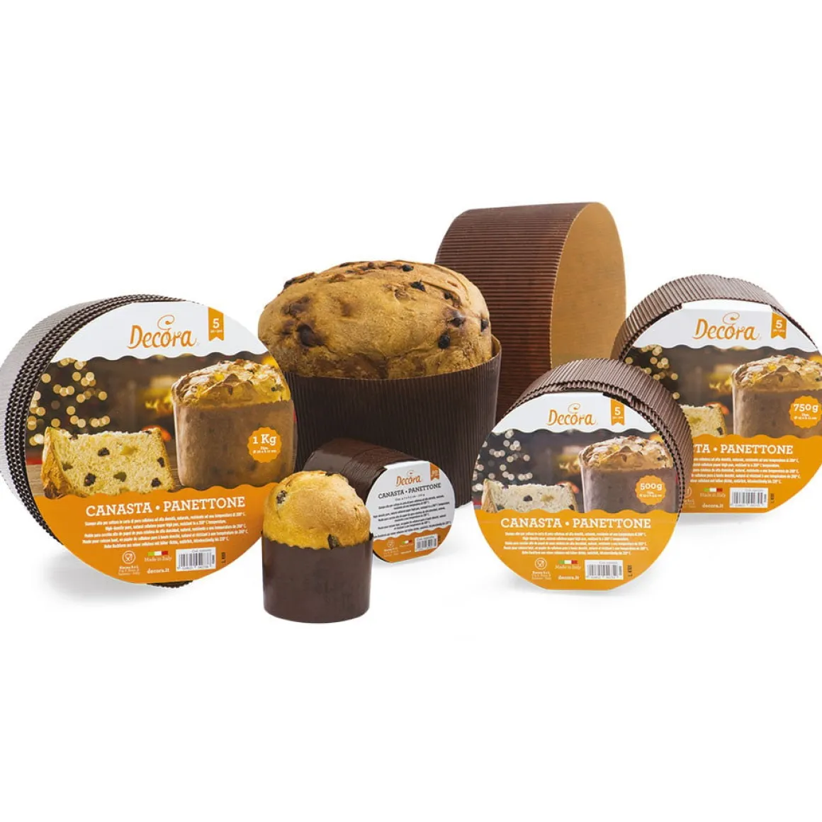 Canasta/Panettone Bakvorm Ø16x11(h) cm 5 stuks