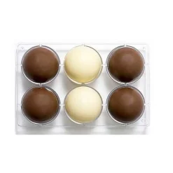 Chocolade Holvorm Halve Bol (6x) Ø75 mm