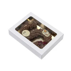 Chocoladeletterdoos Klein GK1 Wit / Goud 26st