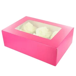 Culpitt Cupcake Doosje 6/12 Roze (tray-venster) 20st.