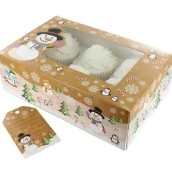 Culpitt Cupcake Doosje 6/12 Sneeuwpop (tray-venster) 20st.