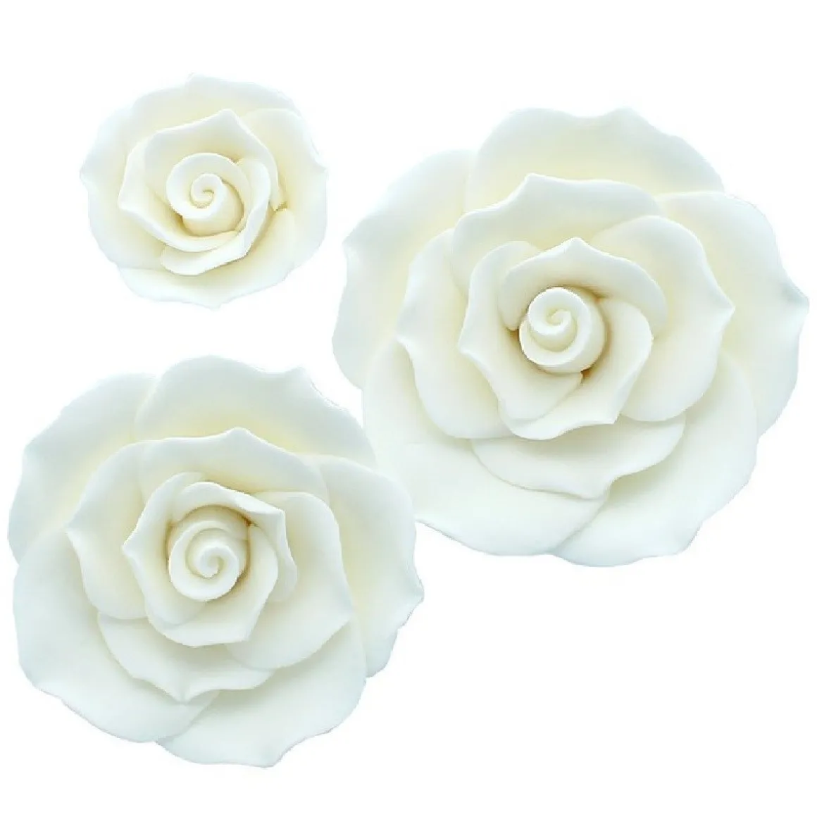 Culpitt Gumpaste Witte Rozen Assortiment 3st