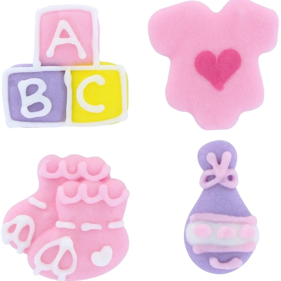 Culpitt Suikerdecoratie ABC Baby Roze 12st.