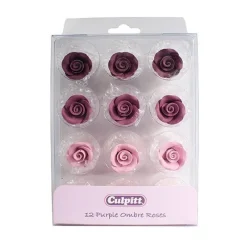 Culpitt Suikerdecoratie Rozen Ombré Paars 12st.