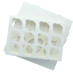 Cupcake Doosje 6 / 12 MINI Wit (incl. tray-venster) 3st.