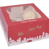 Cupcake Doosje 4 Kerst (incl. tray met venster) 25st.