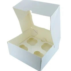 Cupcake Doosje 4 Wit (incl. tray met venster) 25st.