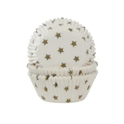 Cupcake Vormpjes HoM Sterren Goud 50x33mm. 50st.
