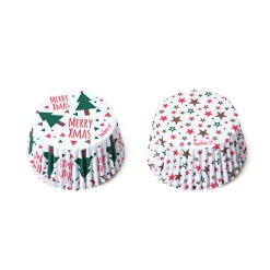 Cupcake Vormpjes Kerst Sterren Ø50x32(h) mm 36 stuks