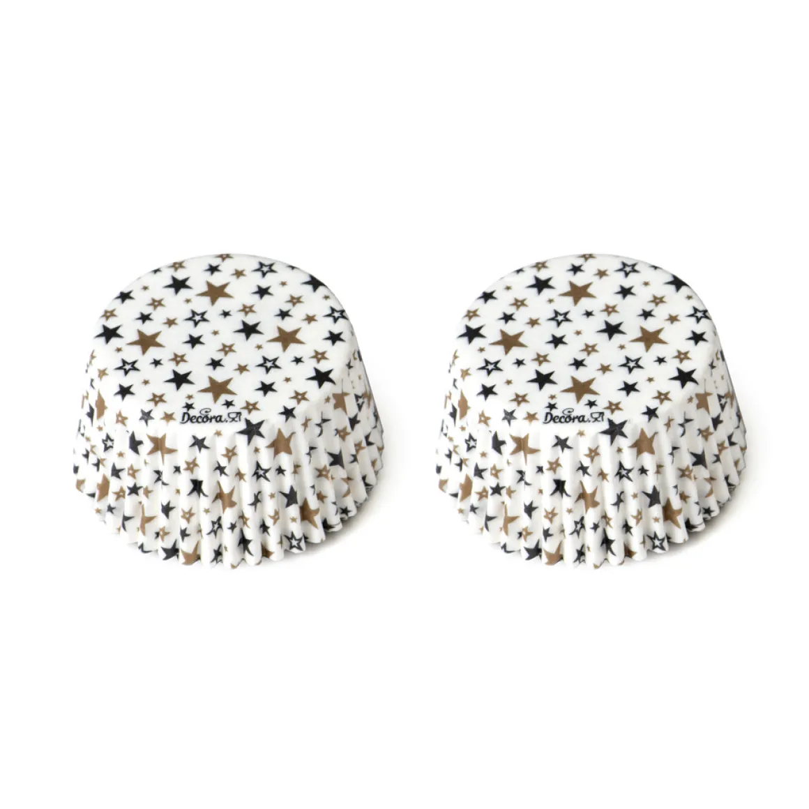 Cupcake Vormpjes Sterren Goud/Zwart Ø50x32(h) mm 36 stuks