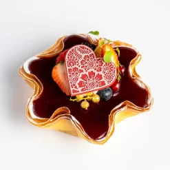 Dobla Chocoladedecoratie Lace Hart Rood / Wit (96 stuks)