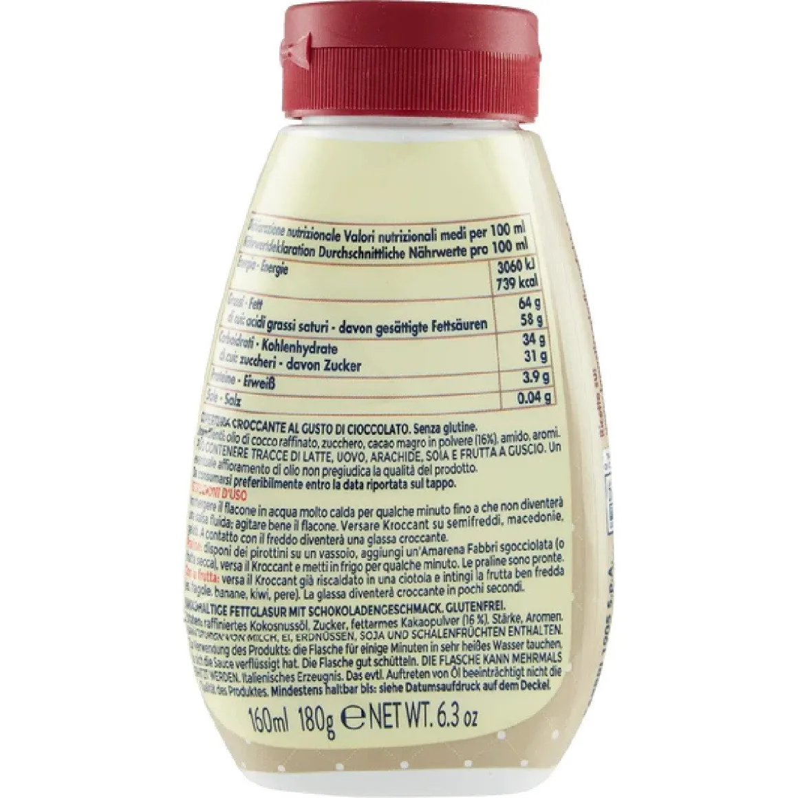 Fabbri Chocolade Krokant Topping 180g