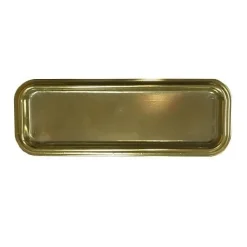 Gebaksschoteltje kunststof Rechthoek (Eclair) Goud 170x65mm