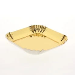 Gebaksschoteltje Vierkant Ribbel Goud 6,5x6,5cm 100st.