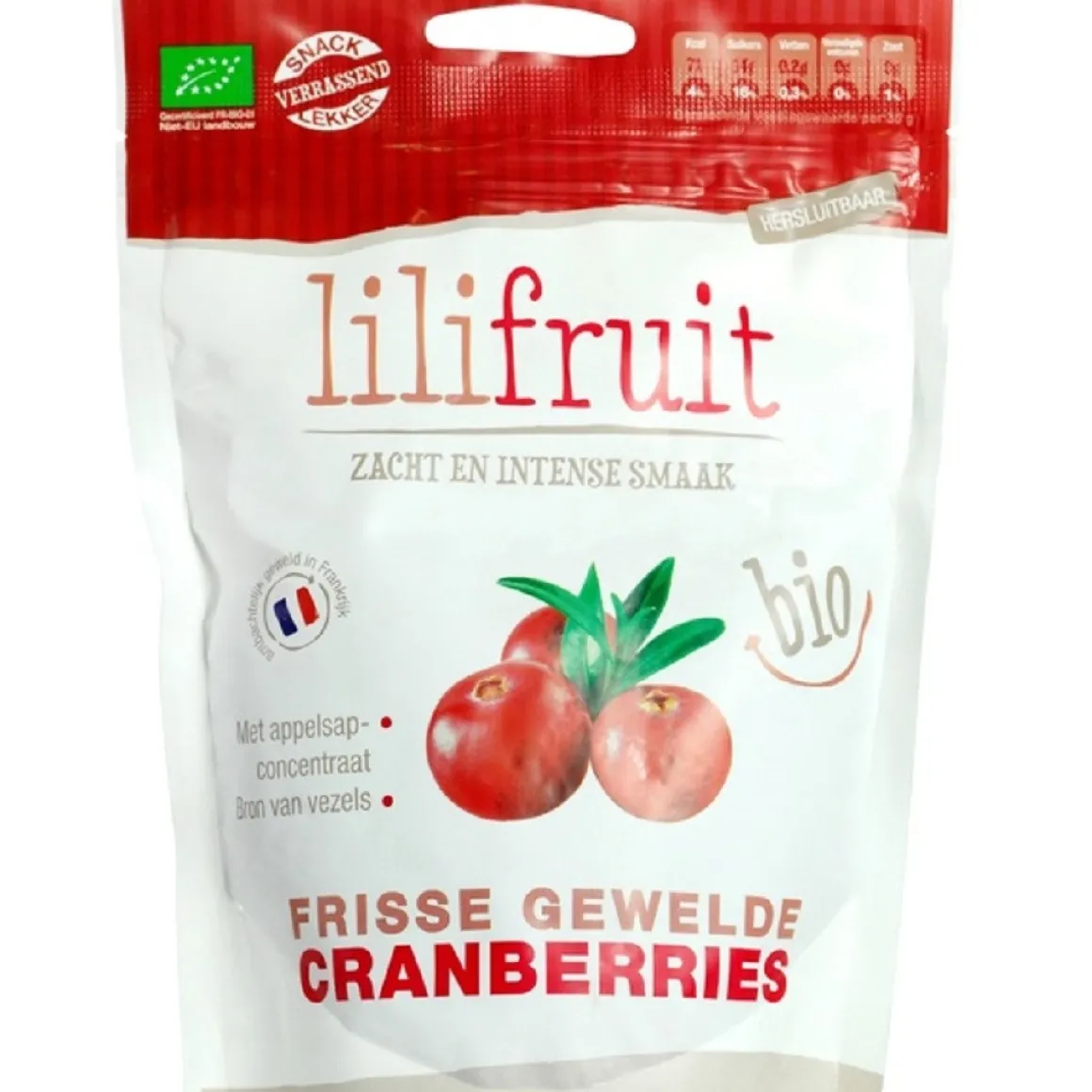 Gewelde Gedroogde Hele Cranberries Biologisch 150g