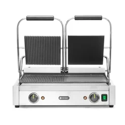 Hendi Contactgrill - dubbele versie half geribd