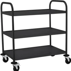 Hendi Serveerwagen mat zwart 3 plateaus