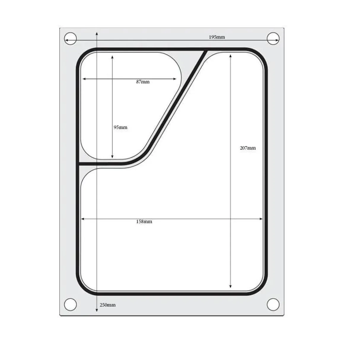Hendi Traysealer matrix Tweedelige colt container 227x178 mm