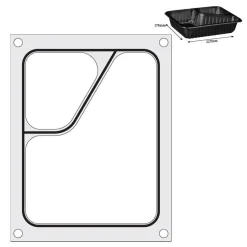 Hendi Traysealer matrix Tweedelige colt container 227x178 mm