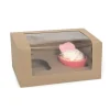 HoM Cupcake Doosje 2 Kraft (incl. tray met venster) 3st.