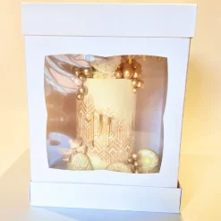 HoM Taartdoos 25x25x35,5cm Extra Hoog met Venster 5st.