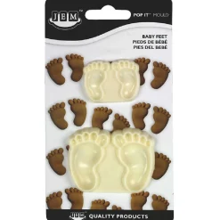 JEM Pop it uitsteker/mal Baby feet (baby voetjes) set/2