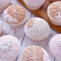 Katy Sue Mold Floral Lace Cupcake