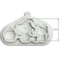 Katy Sue Mold Halloween Heks, Kat en Ketel