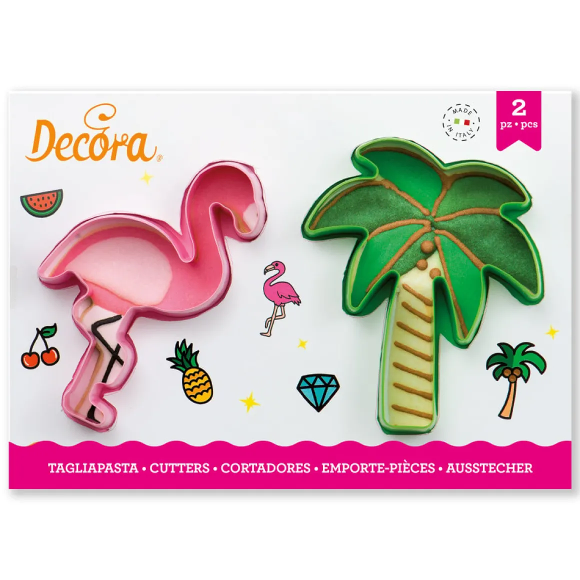 Koekjes Uitstekers Flamingo en Palmboom