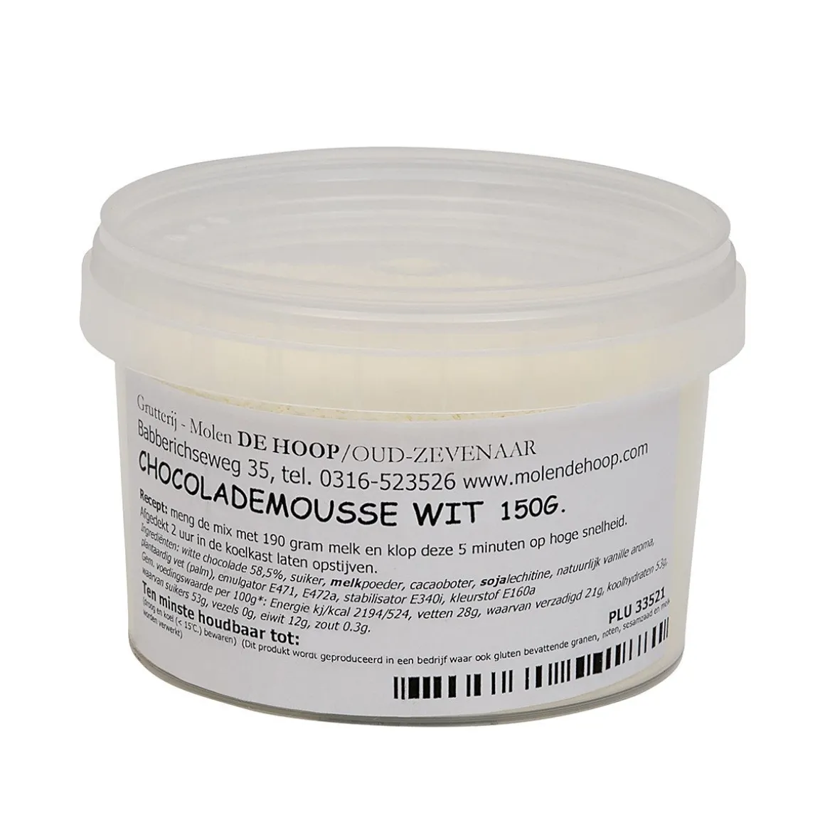 Molen de Hoop Bavarois Chocolademousse Wit 150gr