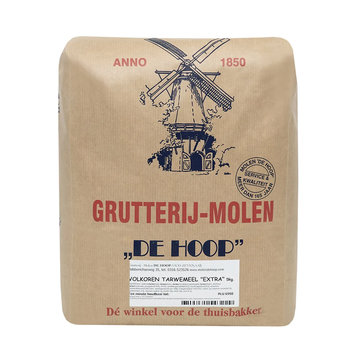 Molen de Hoop Volkoren Tarwemeel 'Extra' 5kg