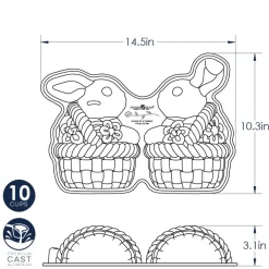 Nordic Ware Paashaas in Mandje Bakvorm