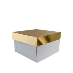 Panettonedoos Wit met Goud 20x20x20(h)cm