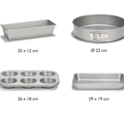 Patisse Bakvormen Silver-Top Set/4**