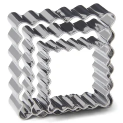 Patisse Uitsteker Ribbel Vierkant RVS Set/3