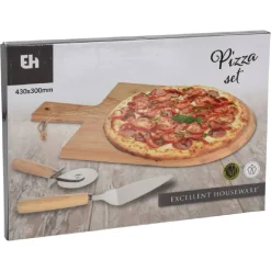 Pizza Snijplank 43x30cm (Incl. Pizzasnijder en Pizzaschep)