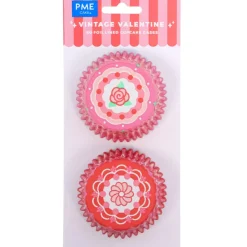 PME Cupcake Vormpjes Vintage Valentijn Ø52mm 60st.