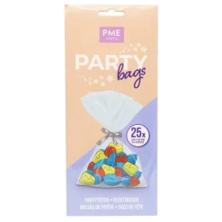 PME Party Zakjes incl. Zilveren Strik 25st. 229x102mm