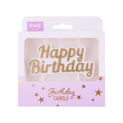 PME Taartkaarsje Happy Birthday Goud