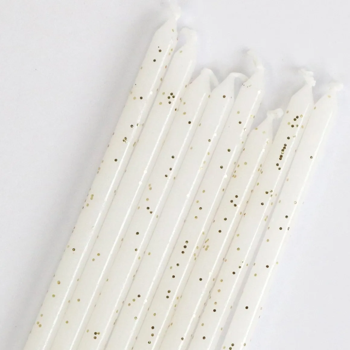 PME Taartkaarsjes Glitter Wit Extra Lang (15cm) Set/16