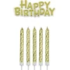 PME Taartkaarsjes Happy Birthday Goud set/17