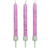 PME Taartkaarsjes Roze met glitter 10 stuks