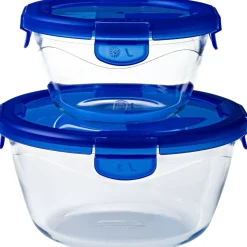 Pyrex Cook & Go Ovenschalen met Deksel Rond 0,7L/1,6L Set/2