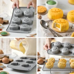 Siliconen Bakvorm Halloween Pompoenen 30x17x3(h) cm