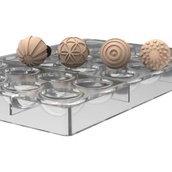 Silikomart Bonbonvorm Rond (24) + Choco Stamps (4) Ø3,1cm