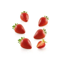 Silikomart Siliconen Bakvorm Aardbei (15x) 4,8cm +cutter